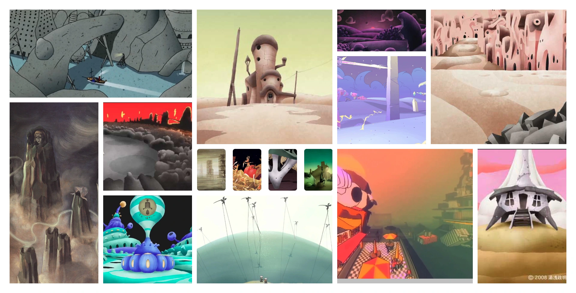 Moodboard de la direction artistique de Brouillard